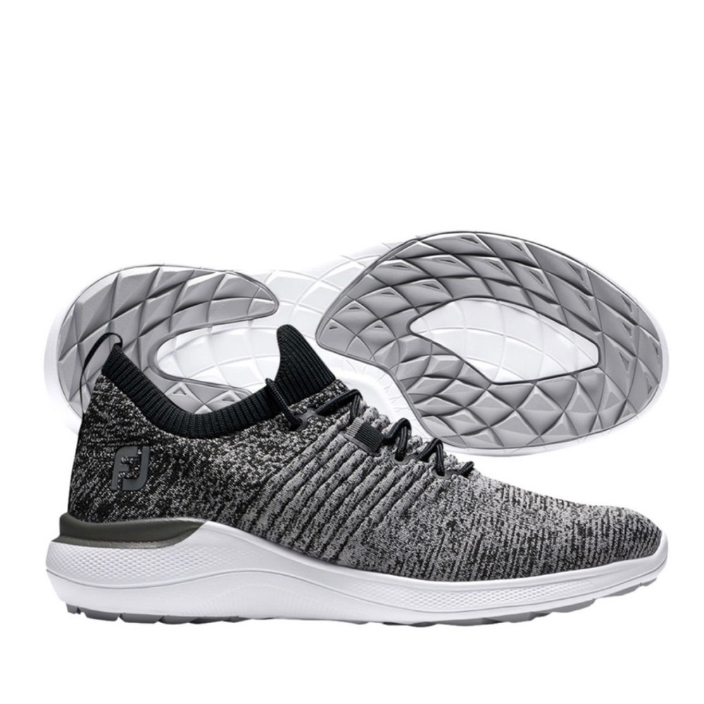 Stylish Women's Knit Sneakers - Black and Gray